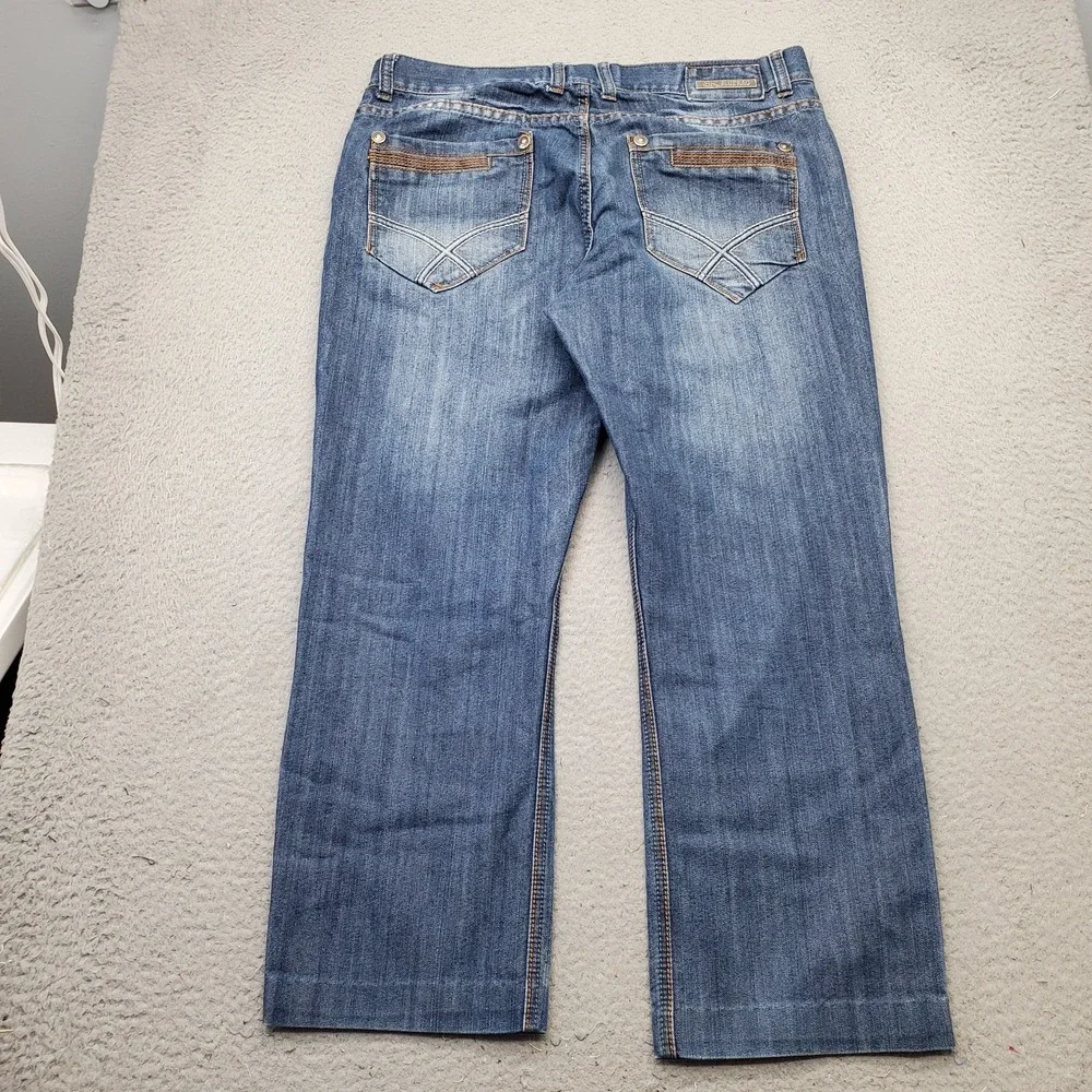 Blue Rag Bootcut Jeans Mens 38 Blue Denim Streetwear Medium Wash 5-Pocket Design